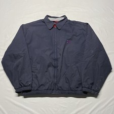 Vintage 90s Bugle Boy Bomber Jacket Coat Mens XL Blue Lined Full Zip Hipster 80s