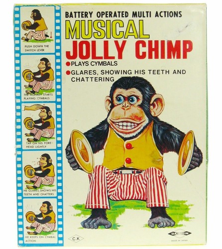 Vintage Daishin Musical Jolly Chimp Toy 