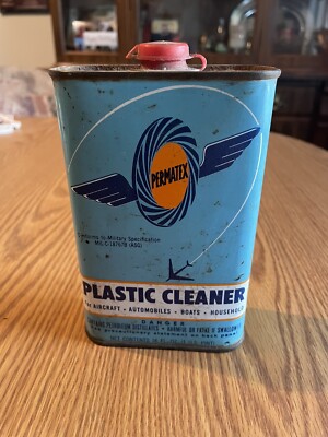 Permatex Plastic Cleaner Metal Can  #403 D Empty Can Nice Graphics