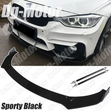 Front Bumper Lip Splitter + Strut Rod For BMW F30 F80 E90 M4 M3 328i 528i 330i