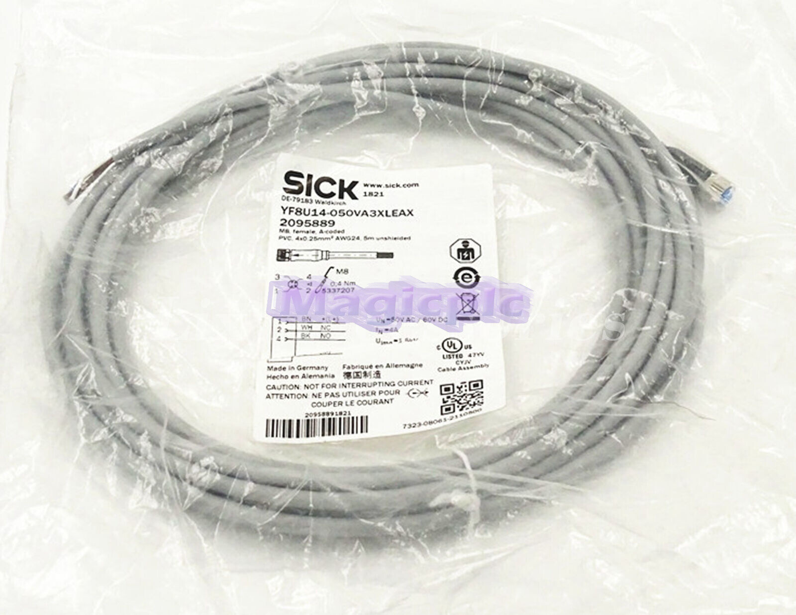 SICK YF8U14-050VA3XLEAX 2095889 Proximity Switch Cable New One