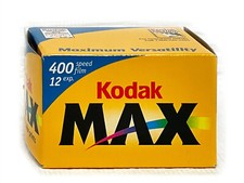Kodak Max 400 Speed 12 exp. Film Color, New/Sealed. Made in USA, EXP 2002.