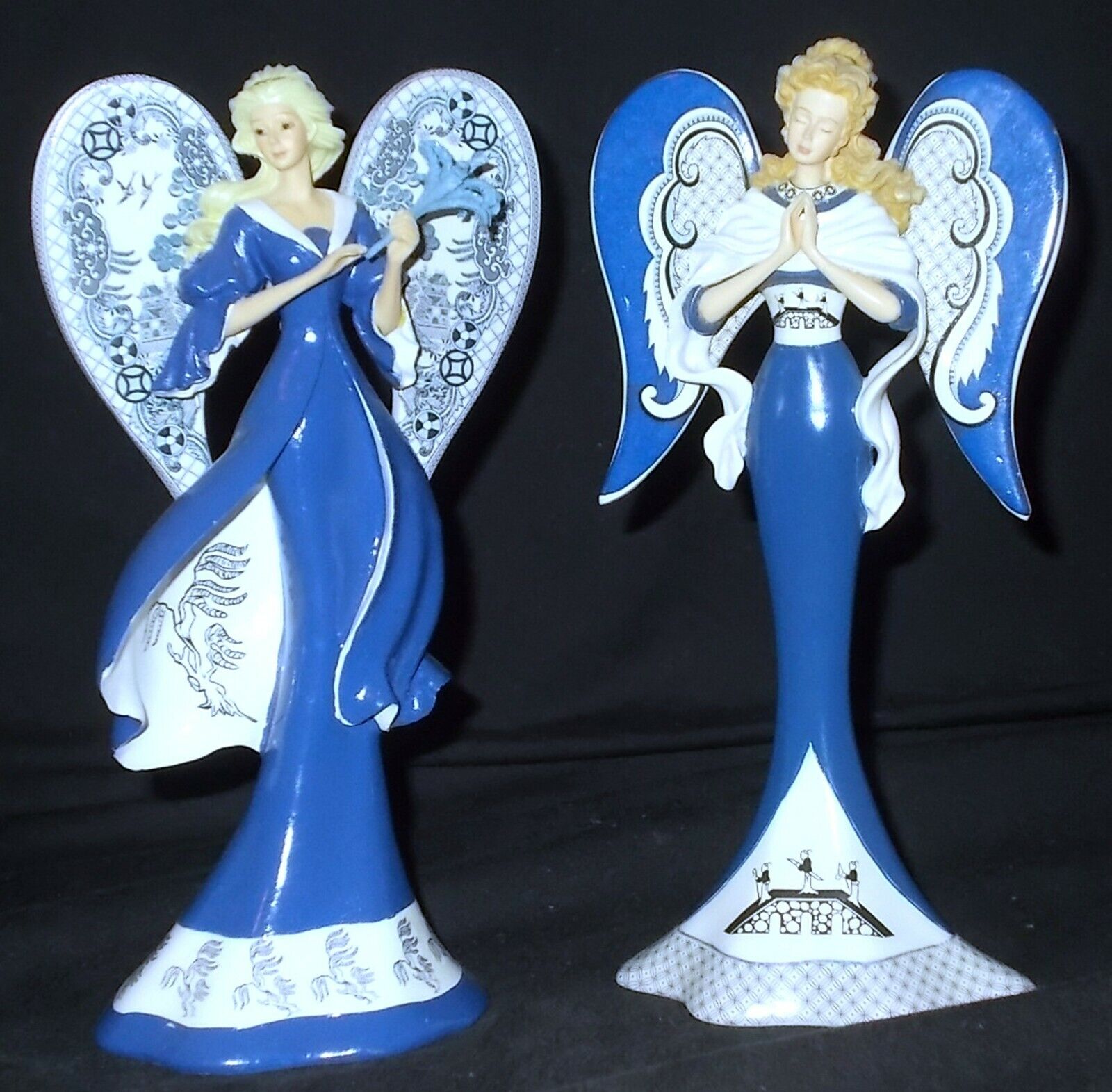 Image 1 - Hamilton Angels of Blue Willow PROTECTION FOR A PEACEFUL PASSAGE Figure + 1