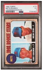 VINTAGE 1968 Topps METS ROOKIE STARS (RYAN) # 177 ▶ROOKIE◀▶HOF !!!◀ - PSA 3