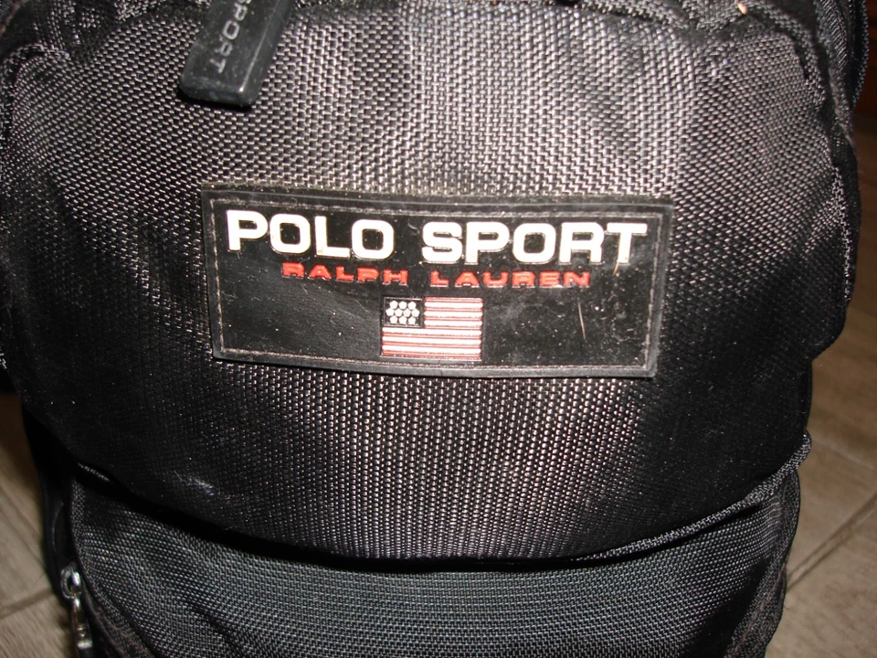 Mint Polo sport Ralph Lauren Black Backpack Vintage 19"H x 12"W x 14"D FILLED - Image 3 of 4