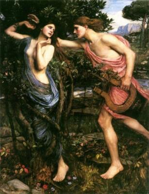 stunning oil painting 100% handpainted on canvas ''apollo and daphne''