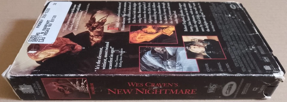 Wes Craven's NEW NIGHTMARE VHS NTSC slipcase Elm Street Freddy Kruger Ex-Rental - Image 4 of 4