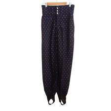 Bogner Vintage Wool Blend Purple/Black Ski Pants Stirrups High Waist Metallic