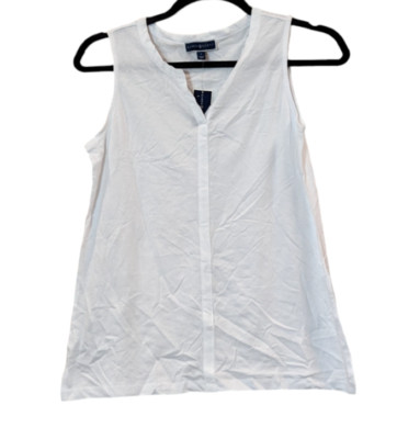 Karen Scott 100123380MS Womens Size M Bright White Sleeveless Tunic Tank Top