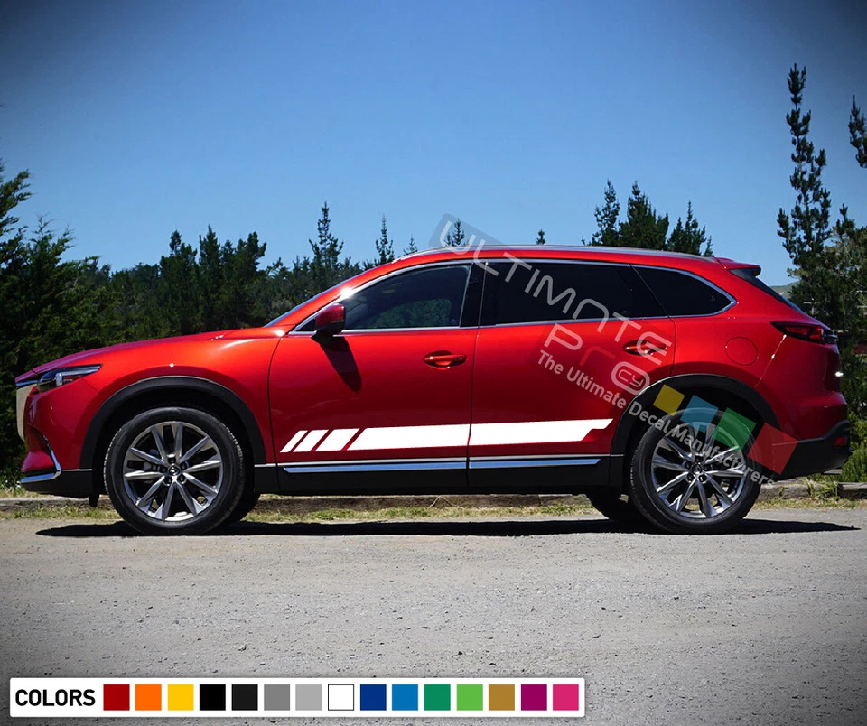 2x Calcomanía Adhesiva Vinilo Rayas Puerta Lateral para Mazda CX-9 Sport Window 2016-2018 Foto 4 de 4