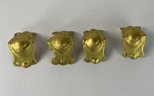 Set 4 Vintage Steamer Trunk Knee Clamp Corners Hardware Edge Metal Steel Clamps