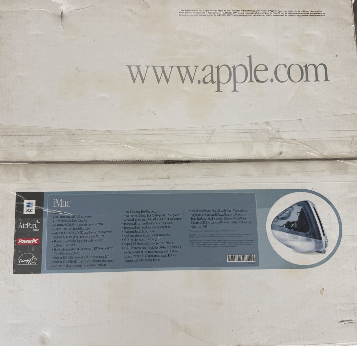 Vintage Apple iMac Computer (M7668LL/A is a G3/400 DV Special
