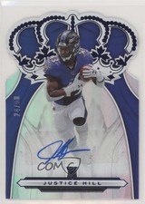 2019 Panini Chronicles Crown Royale Rookie Blue 24/50 Justice Hill Auto 9r9