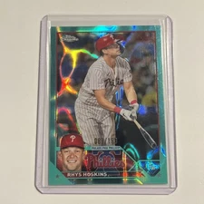 2023 Topps Chrome Rhys Hoskins #25 Aqua Lava Refractor 087/199 - Phillies