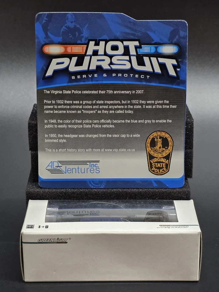 Greenlight Hot Pursuit 2008 Ford Crown Victoria Slick Top Virginia State Police - Image 3 of 4