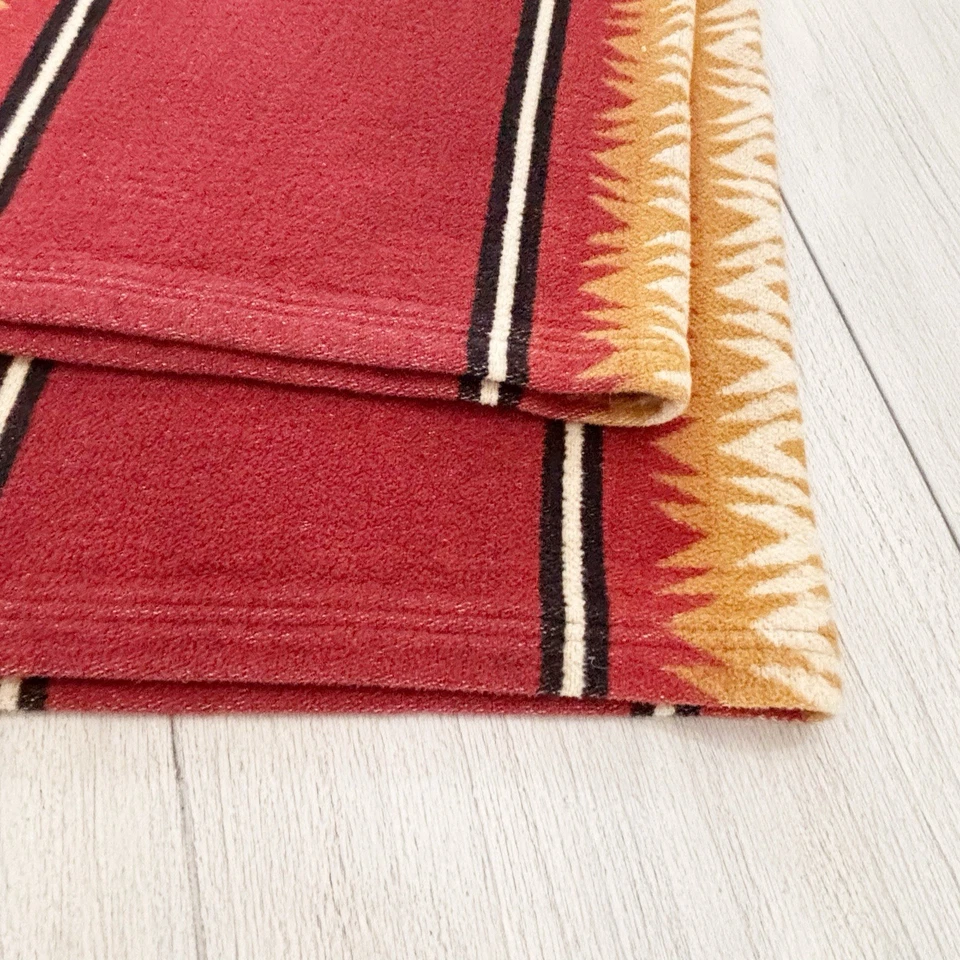 PENDLETON Red Gold Native American THUNDER BASKET RED Cotton Acrylic 50” X 60” - Image 4 of 4