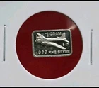 B-17 Bomber Plane - 1 Gram .999 Fine Pure SILVER Mini Fractional Art Bar Coin