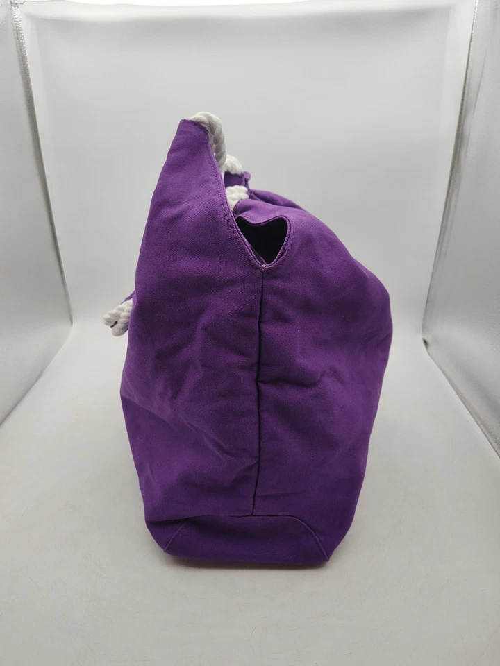 ESCADA-MARINE GROOVE-LARGE TOTE /BEACH BAG-PURSE-PURPLE WITH PINK & WHITE LETTER - Image 3 of 4