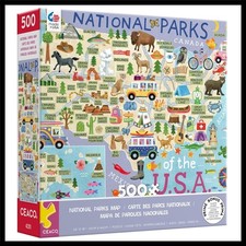 National Parks Map Jigsaw Puzzle 500 Pieces - Made in USA for Adults