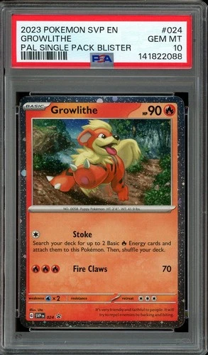 Pokemon TCG Scarlet & Violet Paldea Evolved Blister #024 Growlithe Cosmos PSA 10