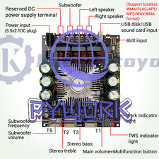 HT22 TDA7498E Bluetooth Power Amplifier Board 2.1 Channel 160W 2 220W Subwoofer