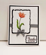 Card Kit " Thanks for everything"  Pink Parrot tulipTotal 4 cards with envelopes