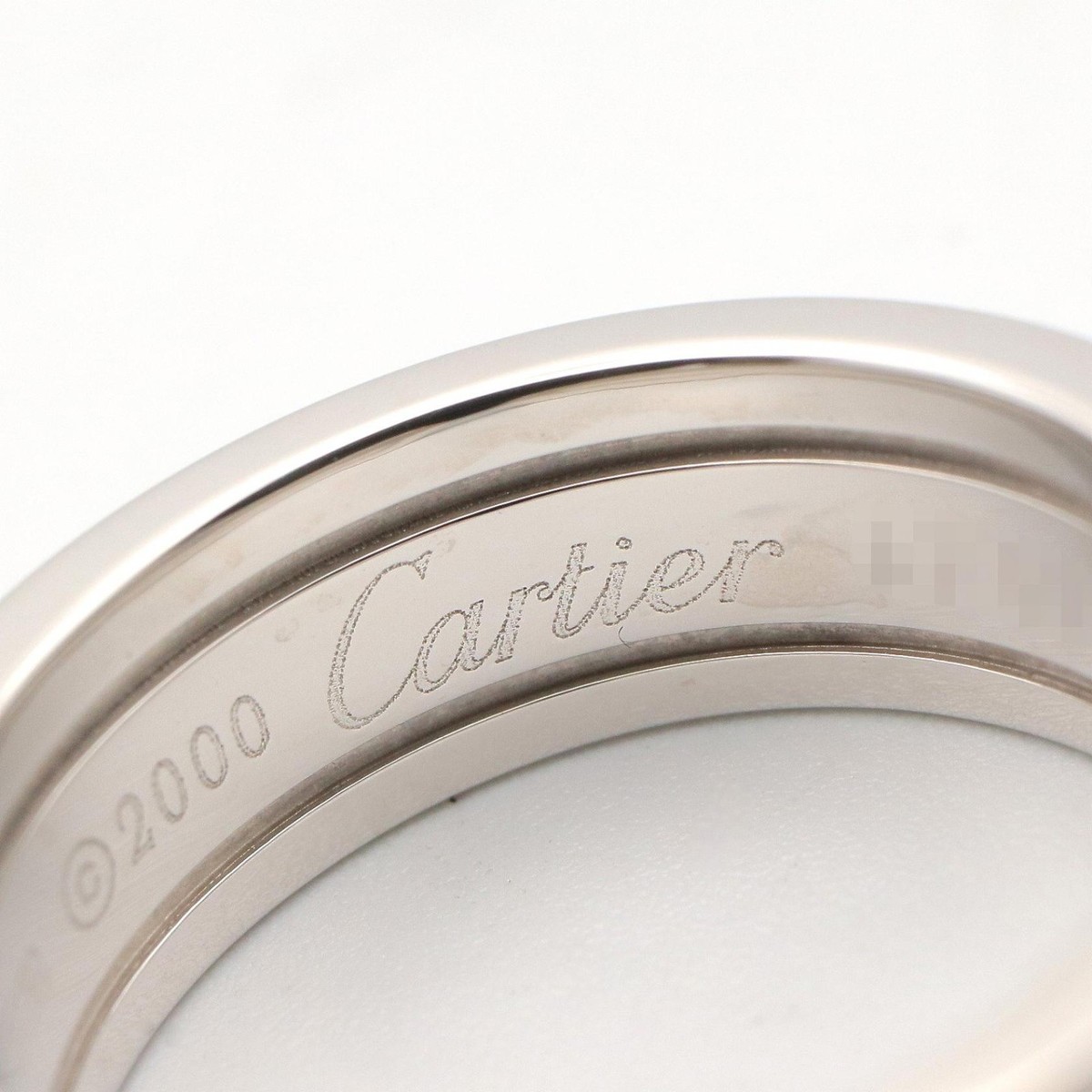 CARTIER C2 Ring 18KWG White Gold Used Unisex US size 5.5 #50 | eBay