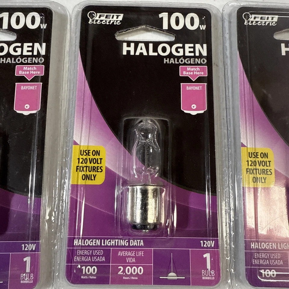 3 Pack FEIT Electric 100 Watt Dimmable Bulb BPQ100/CL/DC Bayonet Base - Image 3 of 4
