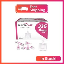 GLUCO-CARE Pen Tips Ultra-Thin 33G x 4mm, Universal Fit, 100/bx, Extra Thin-Wall