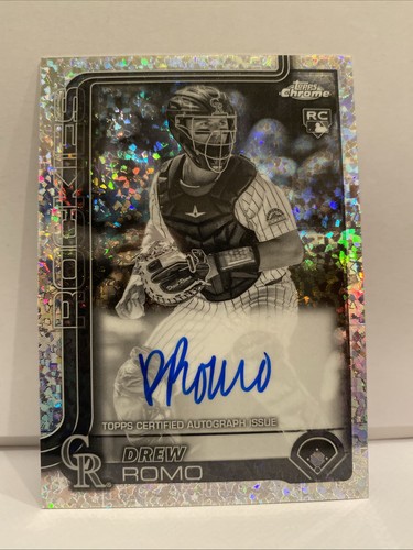 2025 Topps Chrome Baseball Black & White Mini Diamond Refractor Drew Romo #RA-DRR CGC 10