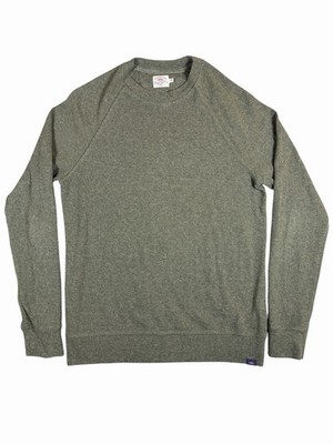 Faherty Brand Textured Crewneck Sweater Mens Small Green Pullover Soft Türkiye