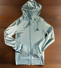 THE NORTH FACE Hoodie Womens X-Small Light Blue Green Evolution Full Front Zip