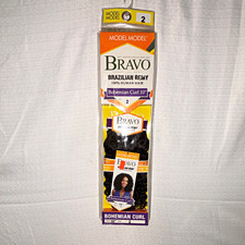 Model Model Bravo Brazilian Remy Human Hair Bohemian Curl Weft 10 in Color 2