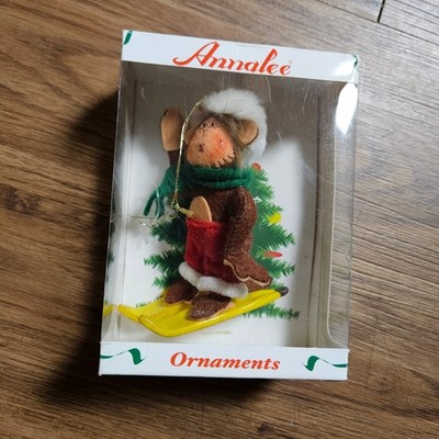 2009 Annalee 3'' Slip Sliding Monkey on Banana Ski Christmas Ornament 701609 NIB