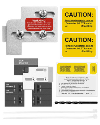 Generator Interlock Kit Fit for Square D QO and Homeline 100 or 125 Amp Panels, 