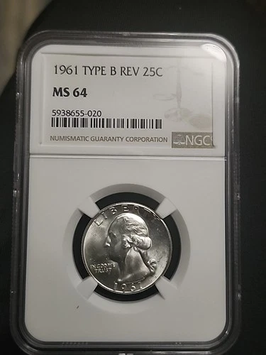 1961 Type B Reverse Washington Quarter NGC MS-64