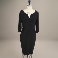 Adrianna Papell Black Sheath Dress Size 14P NWT 