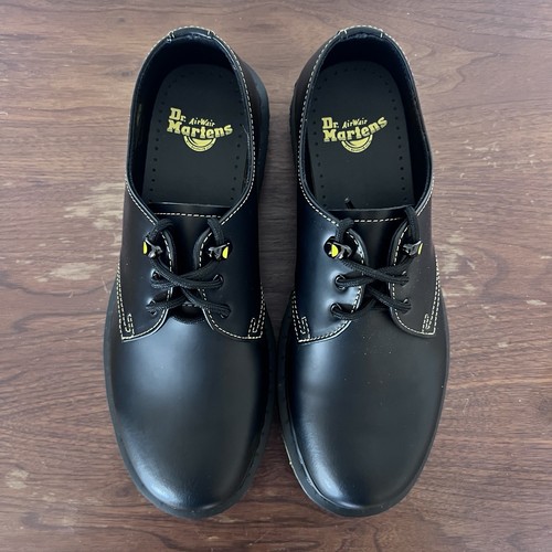 Zapatos Oxford Doc Dr. Martens 1461 Suela Mármol Cuero Negro Amarillo Para Hombre Talla 9 - Imagen 6 de 9