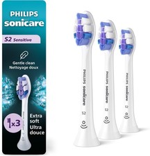 Philips HX6053/77 Sensitive Sonicare White Electric Toothbrush Heads, 3 Pack NEW