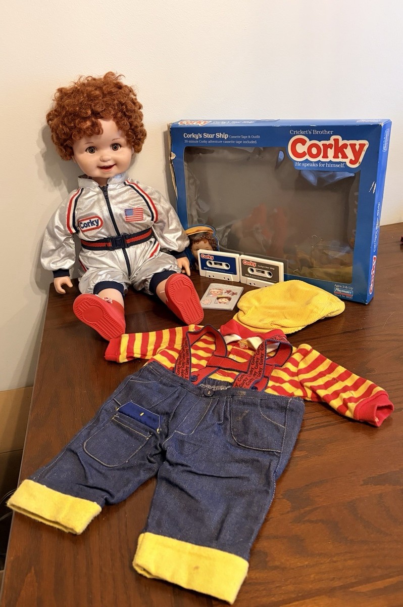 Vtg 1986 Playmates Talking CORKY Doll - Star Ship Astronaut Outfit