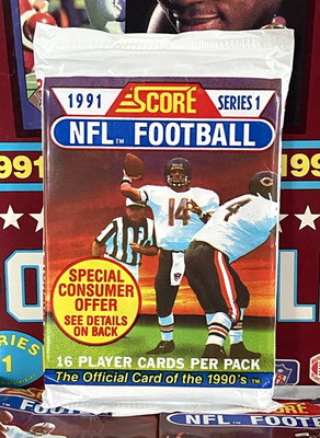 1991 SCORE NFL Football (Series 1)   PACK 16 Cards JOE MONTANA TROY AIKMAN OVP 