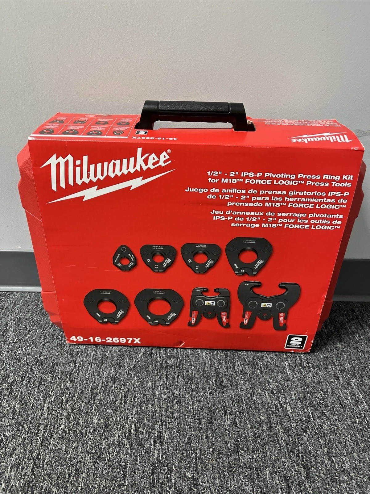 Milwaukee 49-16-2697X 1/2"-2" IPS-P Pivoting Press Ring Kit for M18 FORCE LOGIC