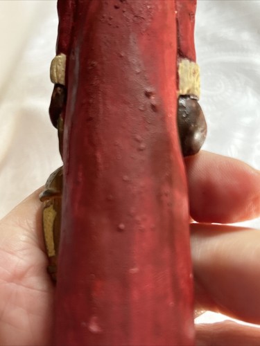 Vintage Bleistift Stick Weihnachtsmann trägt eine Laterne geglaubt Keramik detailliert - Bild 14 von 24