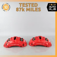 10-23 Porsche Panamera 971 Cayenne Macan Front Brake Calipers Set 7PP615123  OEM