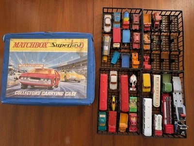 Vintage Matchbox Superfast Carrying Case, mit 32 Majorette Modellen. Restposten - Bild 1 von 4
