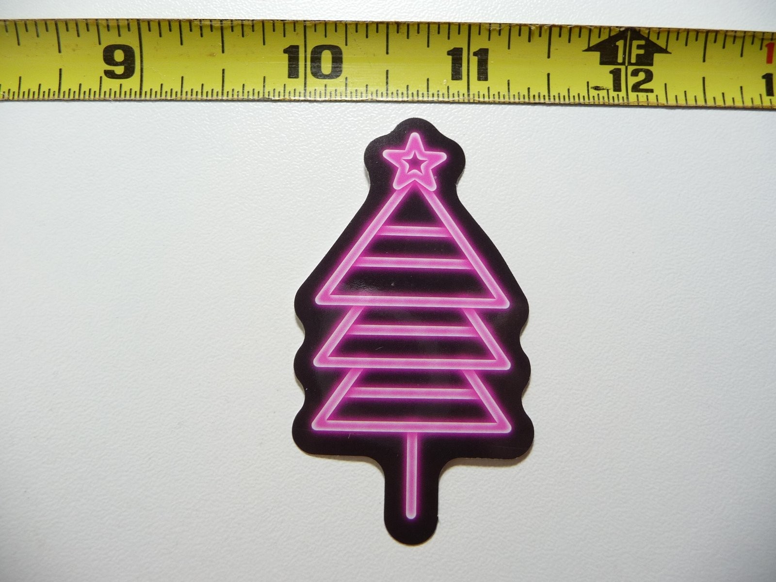Neon Christmas Tree Star Decal Sticker for Laptop Fun Decor