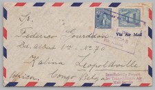 Venezuela to Belgian Congo 1948 Airmail Cover Insufficiently Prepaid