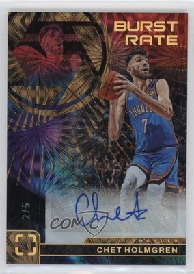 2024-25 Photogenic Burst Rate Signatures Fireworks 2/5 Chet Holmgren Auto uk2