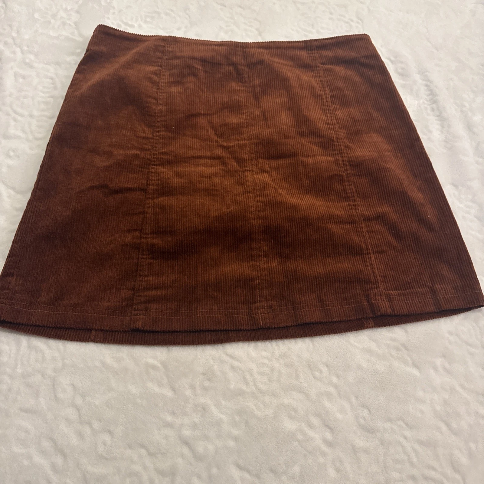 Mi Ami Pencil Skirt Women XL Brown Corduroy Cotton Stretch Zip