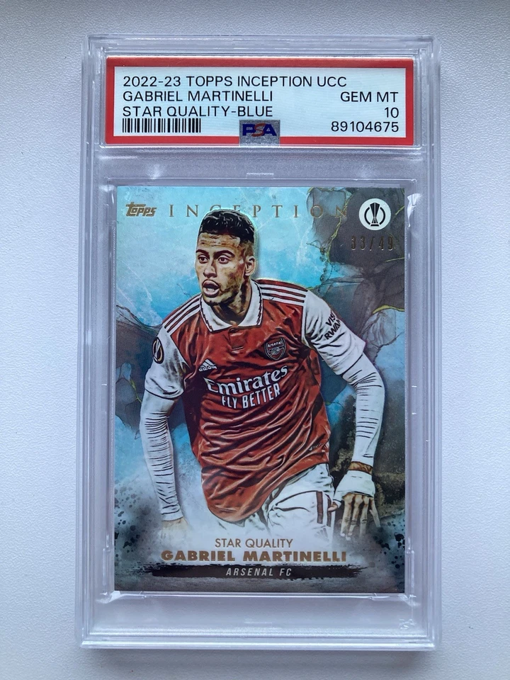 22/23 Topps Inception UCC Gabriel Martinelli Star Quality Blue #/49 PSA 10 - Image 2 of 3